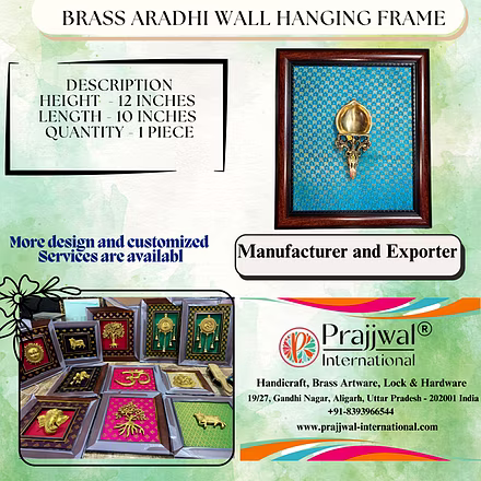 Brass Aradhi Wall Hanging in 10x12 Frame-2