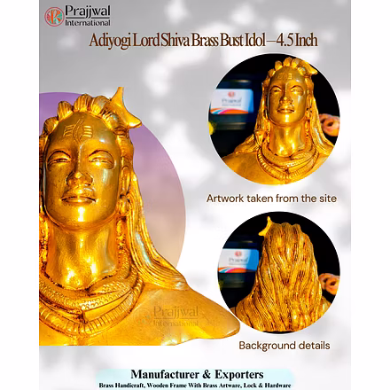 ADIYOGI Brass - Adiyogi Statue, Brass Sculpture, Spiritual Decor, Yoga Symbol, Enlightenment Statue, Meditation Figurine, Divine Gift-1