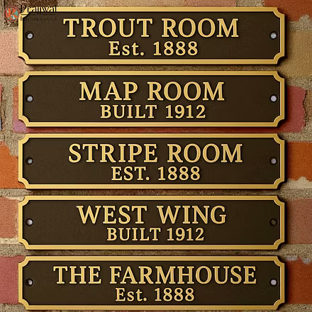 Premium Brass Nameplate | House Door Sign | Handmade | Custom Engraving Personalized Brass Nameplate, Custom Door Nameplate, Brass House Sign Board, Antique Brass Door Plate, Brass Nameplate Manufacturer, Exporter of Brass Nameplates, Brass Plate with Wooden Base, Customized Brass Signboard India-1