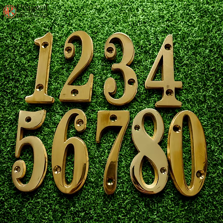 Solid Brass House Numbers – 3 Inch | Antique Brass Numeric Letters for Home, Gate, Office, Hotel | Manufacturer &amp; Exporter – Prajjwal International-12754075
