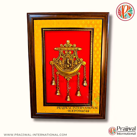 Brass Ganesh Toran Wall Hanging Frame – 14x20 Inch | Handmade | Prajjwal International-12755311