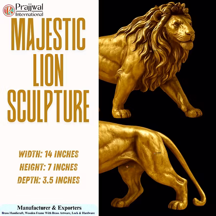 🦁 Majestic Lion Sculpture – King of the Jungle Figurine-12758839