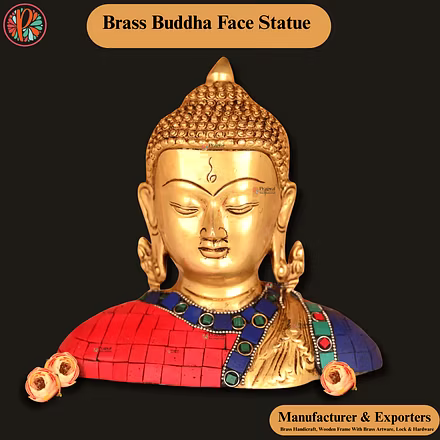 Brass Buddha Face with Mosaic Stone | Manufacturer &amp; Exporter – Prajjwal International-12760477