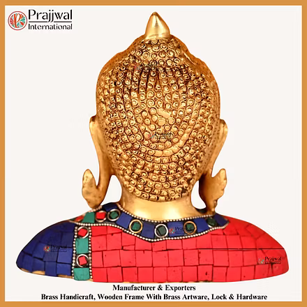 Brass Buddha Face with Mosaic Stone | Manufacturer &amp; Exporter – Prajjwal International-3