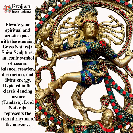 Divine Brass Nataraja Shiva Statue | Cosmic Dance of Lord Shiva | We Are Its Manufacturer and Exporter – Prajjwal International-1