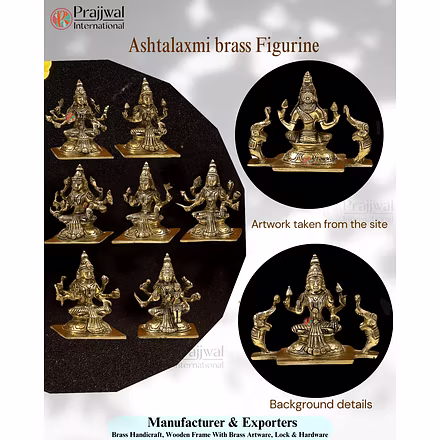 Ashtalaxmi Brass Figurine – 8 Forms of Goddess Lakshmi | Diwali Pooja Gift | Manufacturer &amp; Exporter – Prajjwal International-3