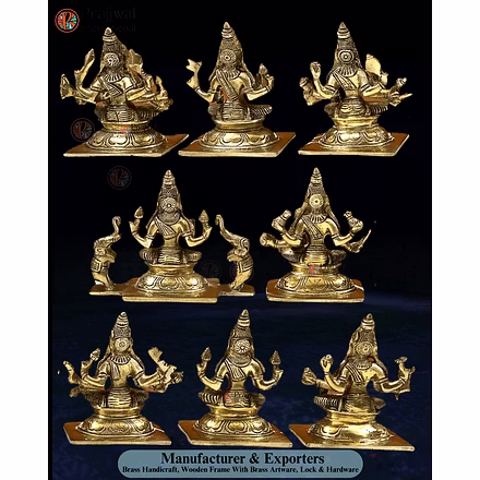 Ashtalaxmi Brass Figurine – 8 Forms of Goddess Lakshmi | Diwali Pooja Gift | Manufacturer &amp; Exporter – Prajjwal International-2