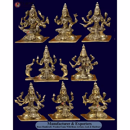 Ashtalaxmi Brass Figurine – 8 Forms of Goddess Lakshmi | Diwali Pooja Gift | Manufacturer &amp; Exporter – Prajjwal International-1