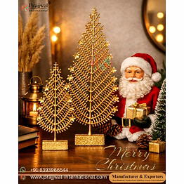 🎄 brass christmas tree – set of 3 | premium festive décor