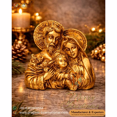 brass jesus family idol | handcrafted christian home decor
