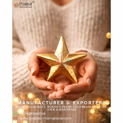 brass five point star christmas ornament charm