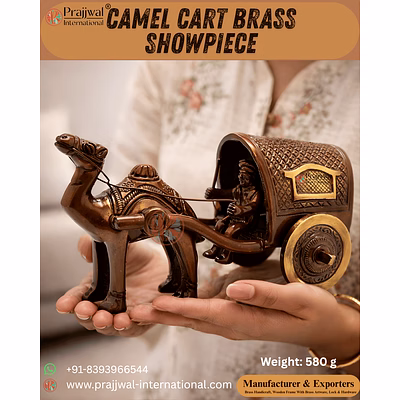 camel cart brass showpiece figurine — traditional desert art