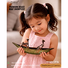 premium brass boat showpiece – handcrafted by prajjwal international (manufacturer & exporter, india)