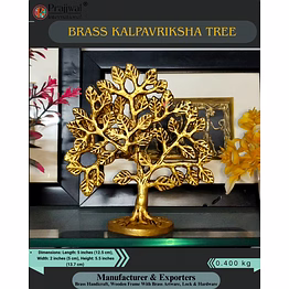 brass kalpavriksha tree showpiece | compact spiritual & decorative art