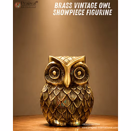 handcrafted brass vintage owl figurine