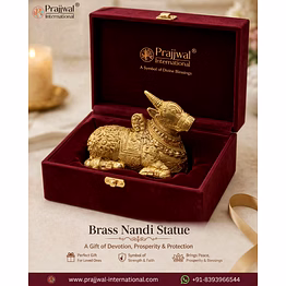 handcrafted brass nandi statue