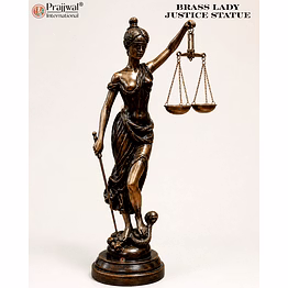 brass lady justice statue