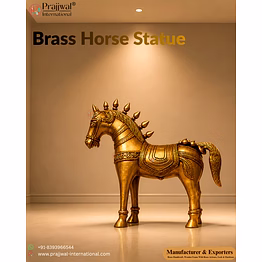 brass horse statue – 8 inch premium showpiece