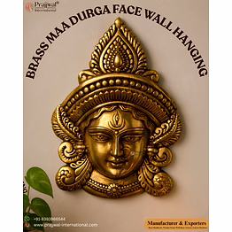 brass durga face wall hanging.