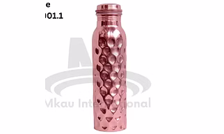 Copper Water Bottlewith Diamond Pattern