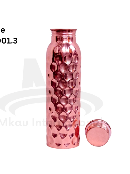 Copper Water Bottlewith Diamond Pattern-2
