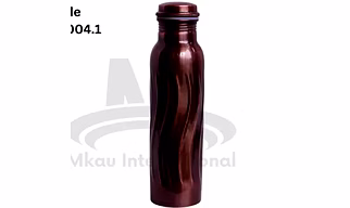 Dark Brown Wave Copper Water Bottle 1000 ML Leak Proof Unique Design Water Bottle For Home Kitchen Office Health Benefit Of Ayurveda