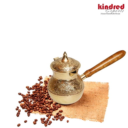 Handicraft Luxury Turkish Tea Coffee Pot Engraved Gift Sets Tea Pots &amp; Kettles Set with Wooden Handle in Arabic Vintage Indian-12108616