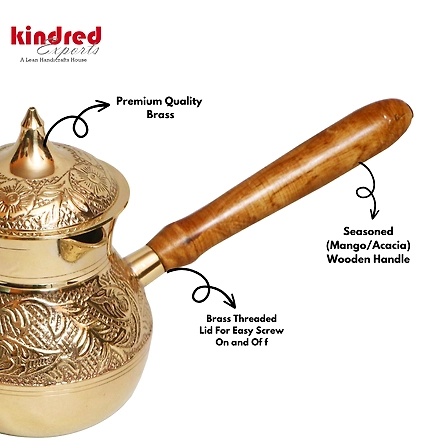 Handicraft Luxury Turkish Tea Coffee Pot Engraved Gift Sets Tea Pots &amp; Kettles Set with Wooden Handle in Arabic Vintage Indian-1