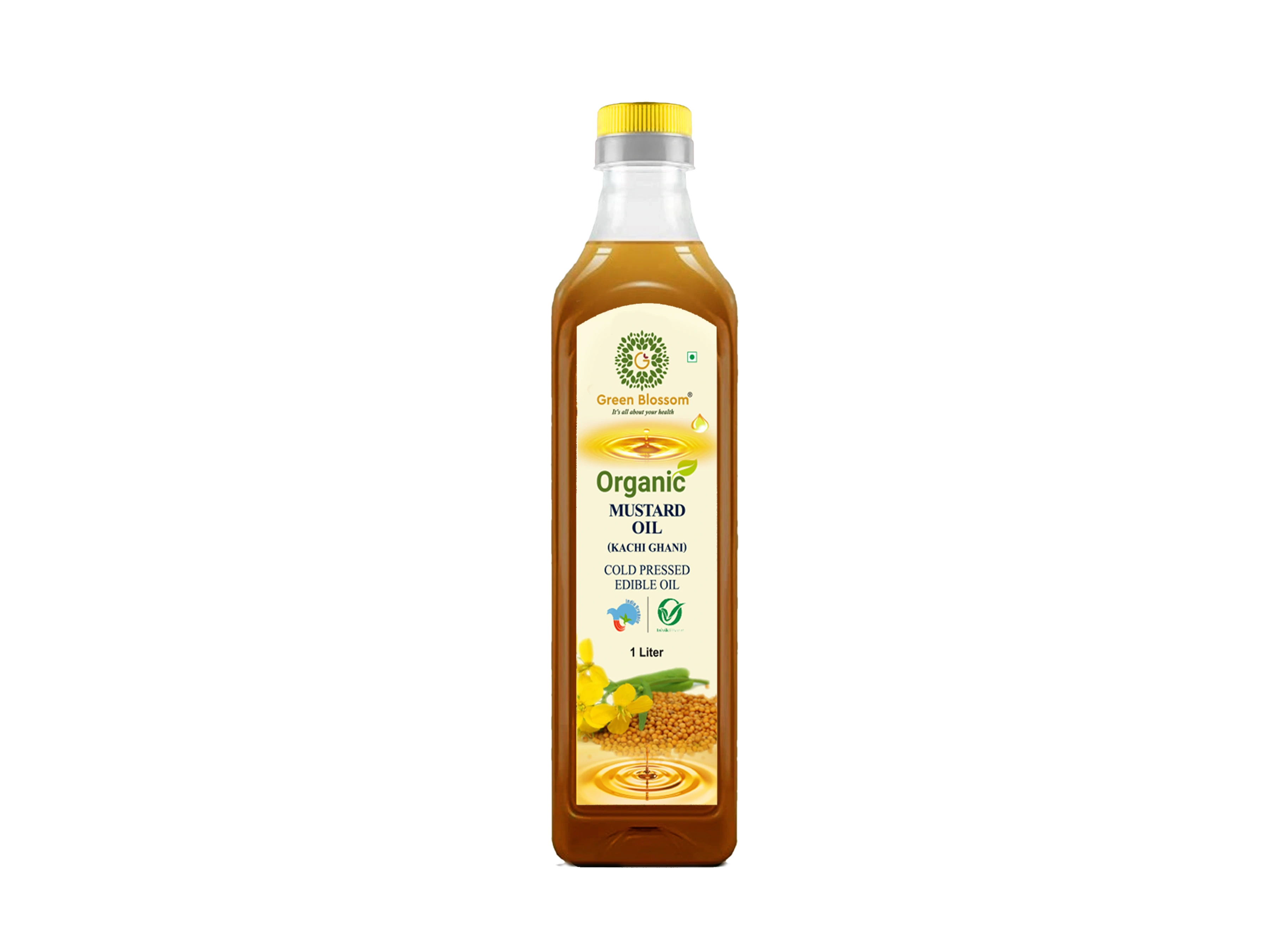 Organic Mustard Oil ( Kachi Ghani) - 1 Ltr (Pack of 1) I Green Blossom-RVWLAP0SDR