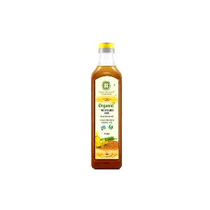 Organic Mustard Oil ( Kachi Ghani) - 1 Ltr (Pack of 1) I Green Blossom
