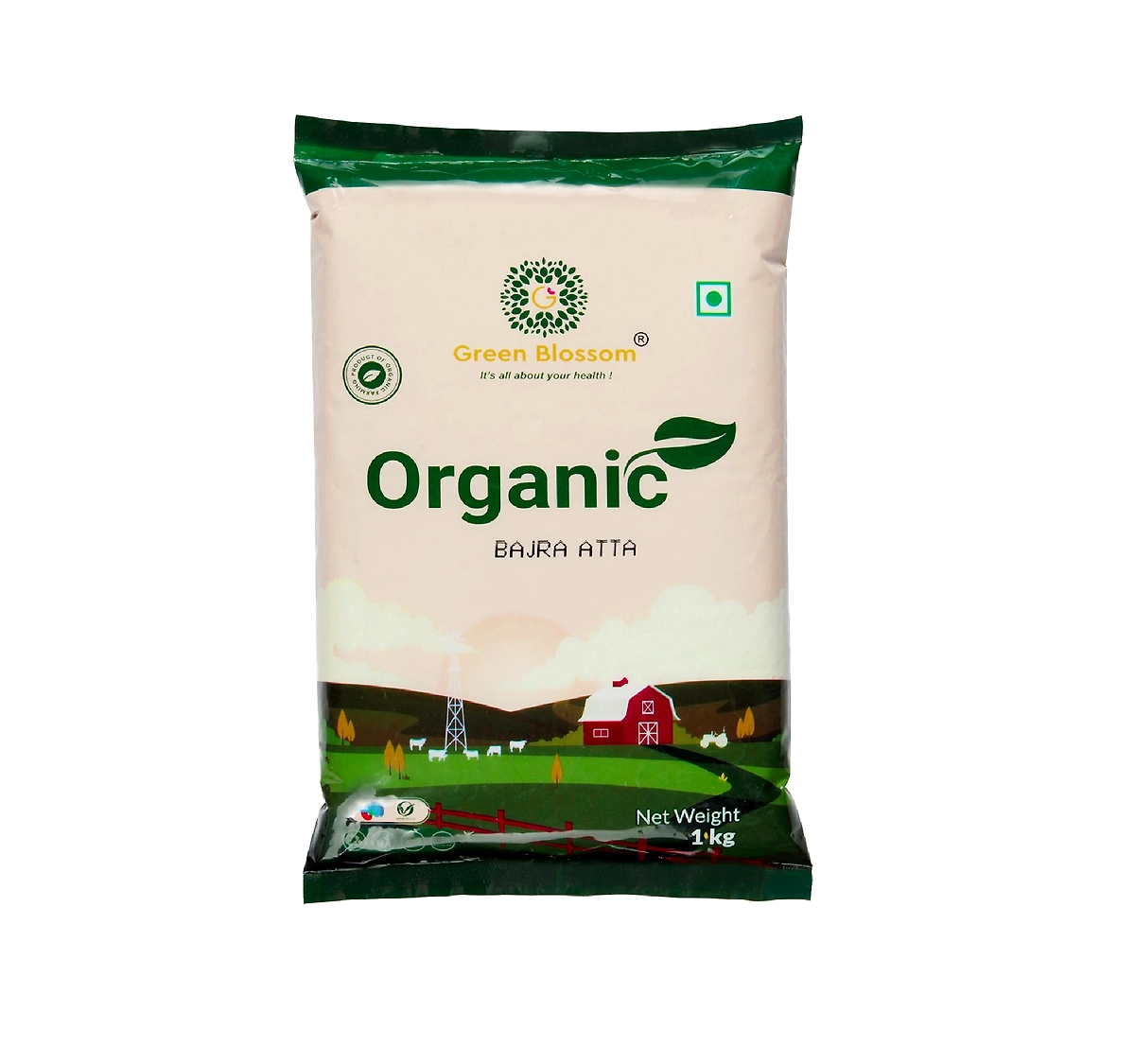 Organic Bajra Atta (Pearl Millet Flour) - 1 Kg | Nutrient-Rich | Green ...