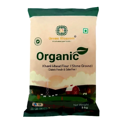 Khapli / Emmar Whole Wheat Flour - 1kg (1Kg ,Pack of 1) Green Blossom