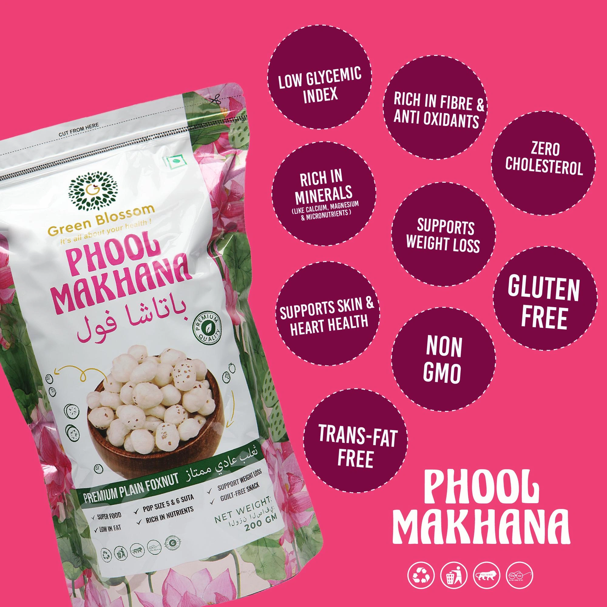 Phool Makhana / Foxnut - 600 g (200 g Pack of 3)I Green Blossom-600g-4