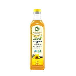 Organic Sunflower Oil ( Kachi Ghani) - 1 Ltr I Cold Press I Green Blossom