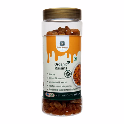 organic raisin /kishmish - 250 gms i green blossom