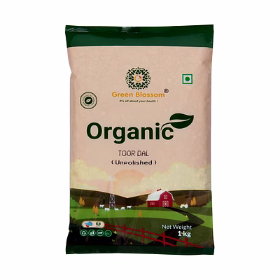 organic toor dal /arhar dal / split pigeon pea - 1kg ( pack of 1) i green blossom