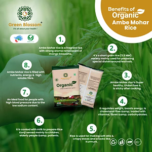 Organic Ambe Mohar Rice -  1 Kg  I Green Blossom I Non Basmati Rice for Savoury Dishes