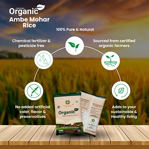 Organic Ambe Mohar Rice -  1 Kg  I Green Blossom I Non Basmati Rice for Savoury Dishes