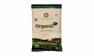 Organic Sona Masoori Rice (White) - 1Kg (Pack of 1) I Green Blossom