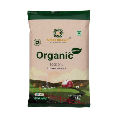 Organic Toor Dal /Arhar Dal / Split Pigeon Pea - 1Kg ( Pack of 1) I Green Blossom