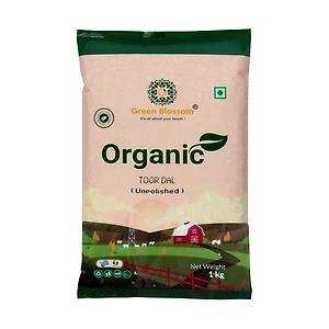 Organic Toor Dal /Arhar Dal / Split Pigeon Pea - 1Kg ( Pack of 1) I Green Blossom