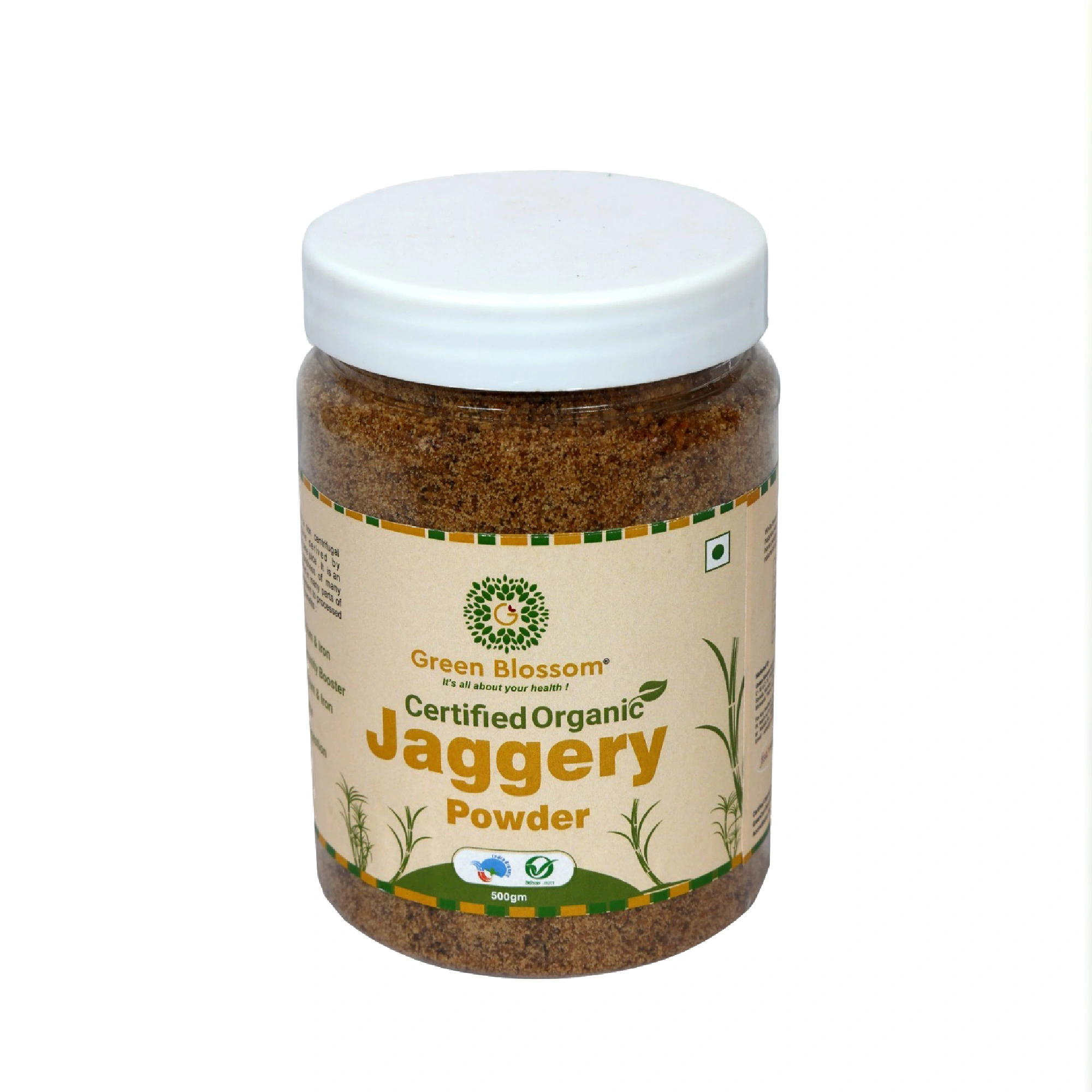 Organic Jaggery Powder - 500g ( Pack of 1) I Green Blossom-JaggeryPowder500g