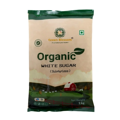 Organic White Sugar (Sulpherless) - 1 Kg (Pack of 1) I Green Blossom