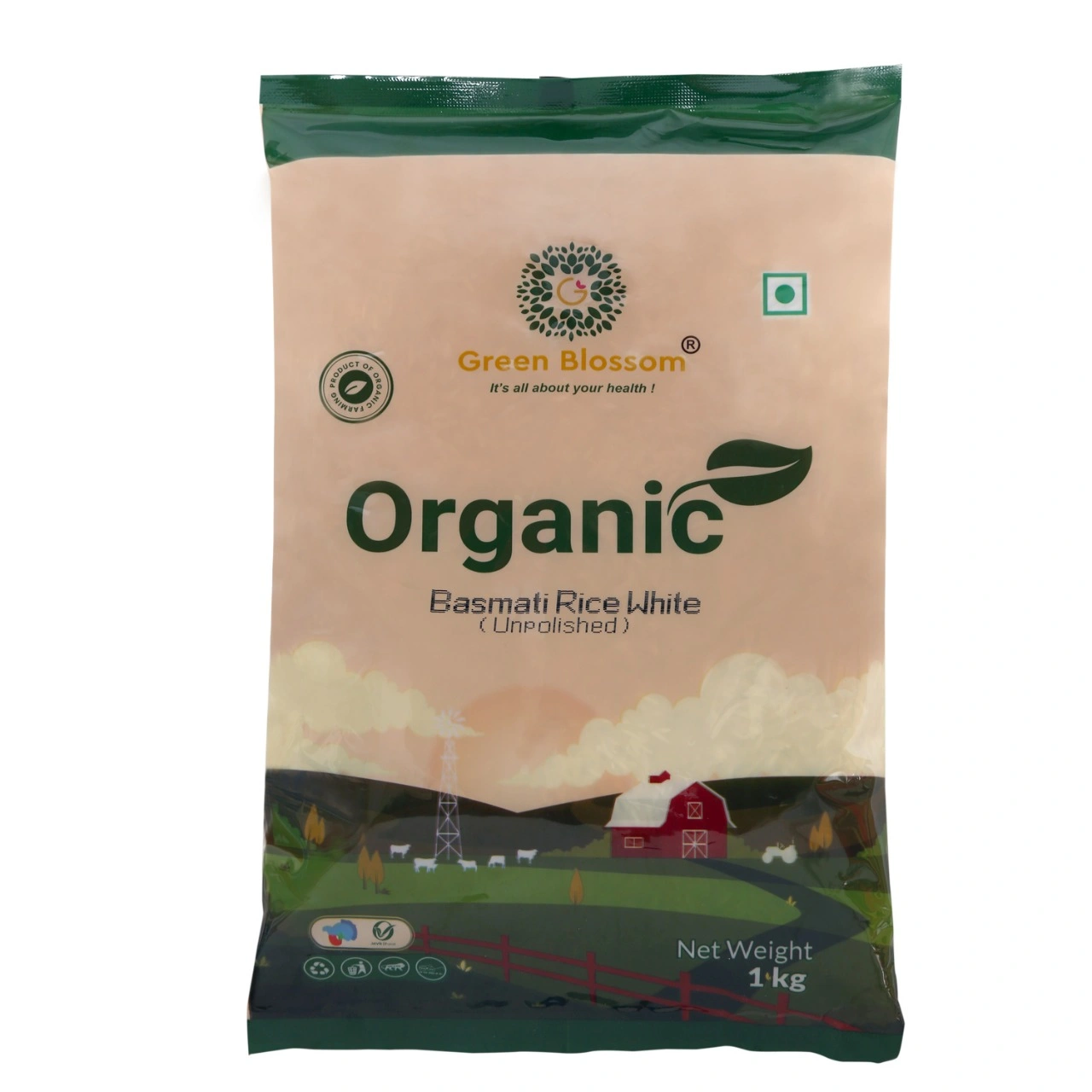 Organic Basmati Rice White - 1 Kg ( Pack of 1) I Green Blossom I Unpolished-1kg-4