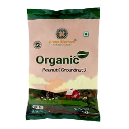 GREEN BLOSSOM GB Organic Peanut (Groundnut) - 3 Kg (Pack of 3, 1 Kg) | Vegan Snack
