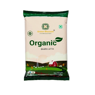 GREEN BLOSSOM Organic Bajra Atta / Pearl Millet Flour - 1 Kg (Pack of 1) I Millet Goodness I Gluten free