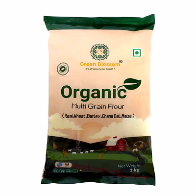organic multi grain flour - 1 kg (pack of 1) i green blossom