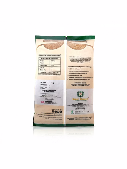 Organic Brown Sugar - 1 Kg (Pack of 1) I Green Blossom-1kg-1