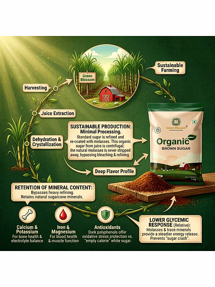 Organic Brown Sugar - 1 Kg (Pack of 1) I Green Blossom-1kg-3