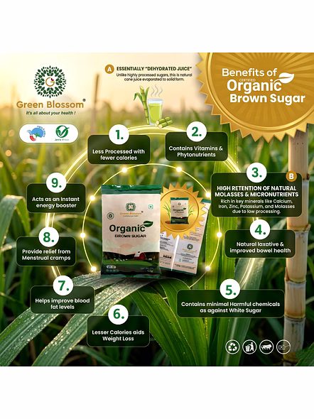 Organic Brown Sugar - 1 Kg (Pack of 1) I Green Blossom-1kg-4